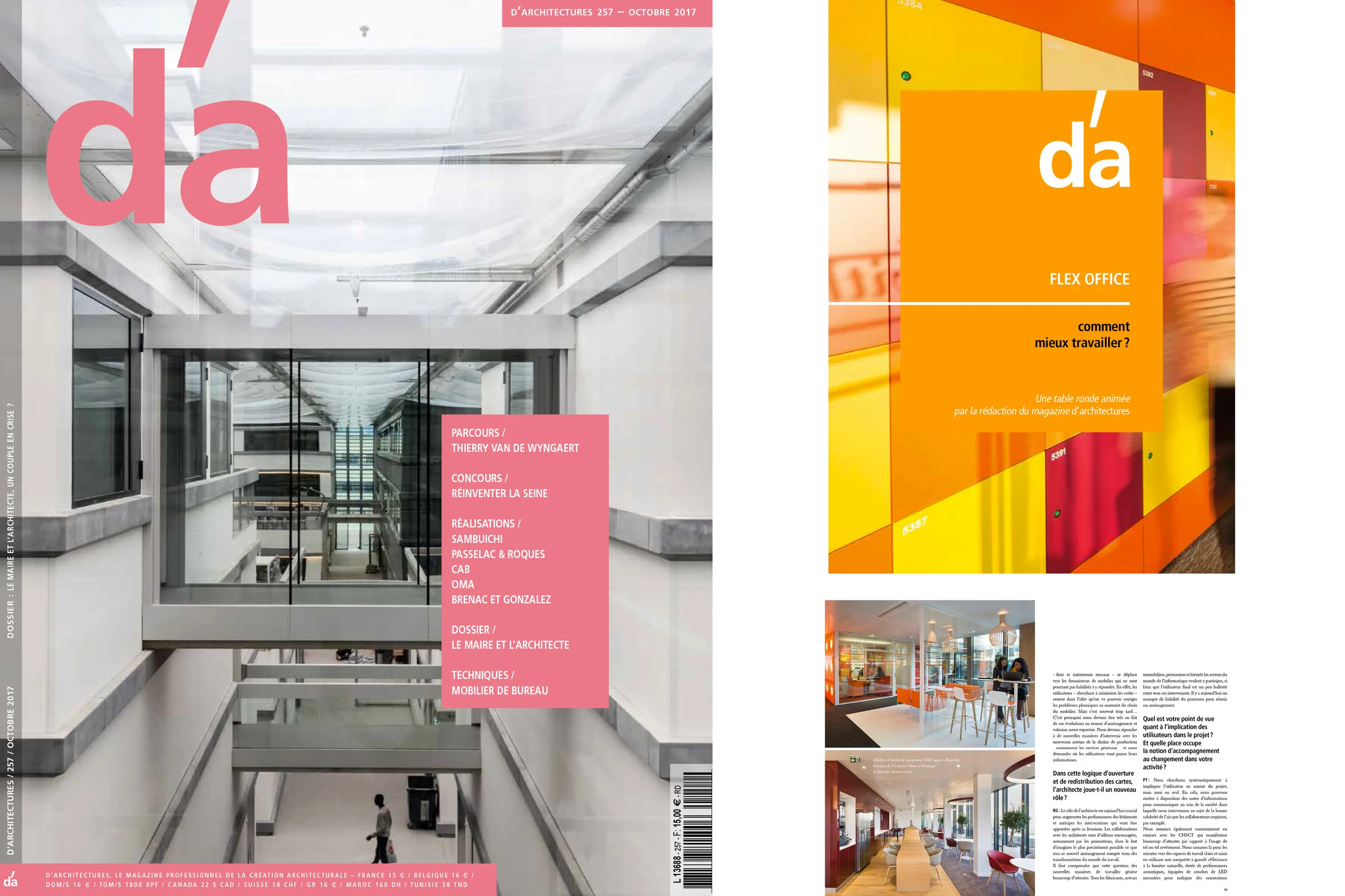 Majorelle est présent dans le dernier magazine DA’ d’octobre 2017. Un Tiré à part distribué dans ce numéro qui revient sur une table ronde dédiée au Flex Office. Pour télécharger la brochure, cliquez ici