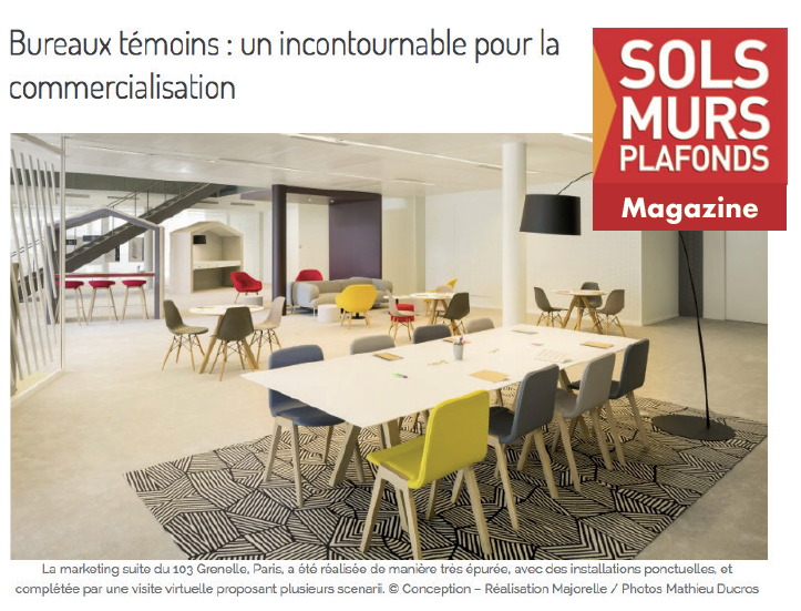 Le dernier numéro du magazine Sols Murs Plafonds donne la parole à Majorelle dans un dossier dédié au tertiaire. Lire l'article...