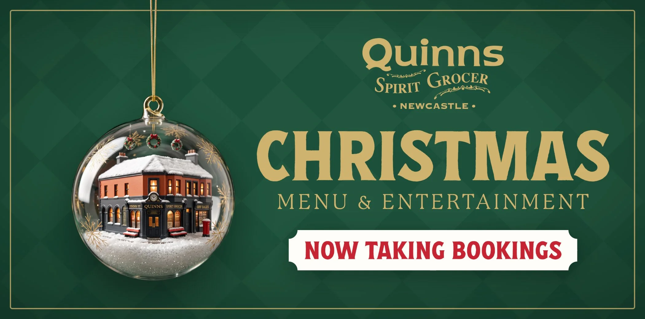 Christmas at Quinns Bar Newcastle: Christmas menu and entertainment 2026, now taking bookings