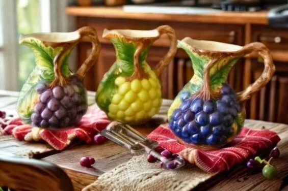 Ceramic wine jugs and pitchers