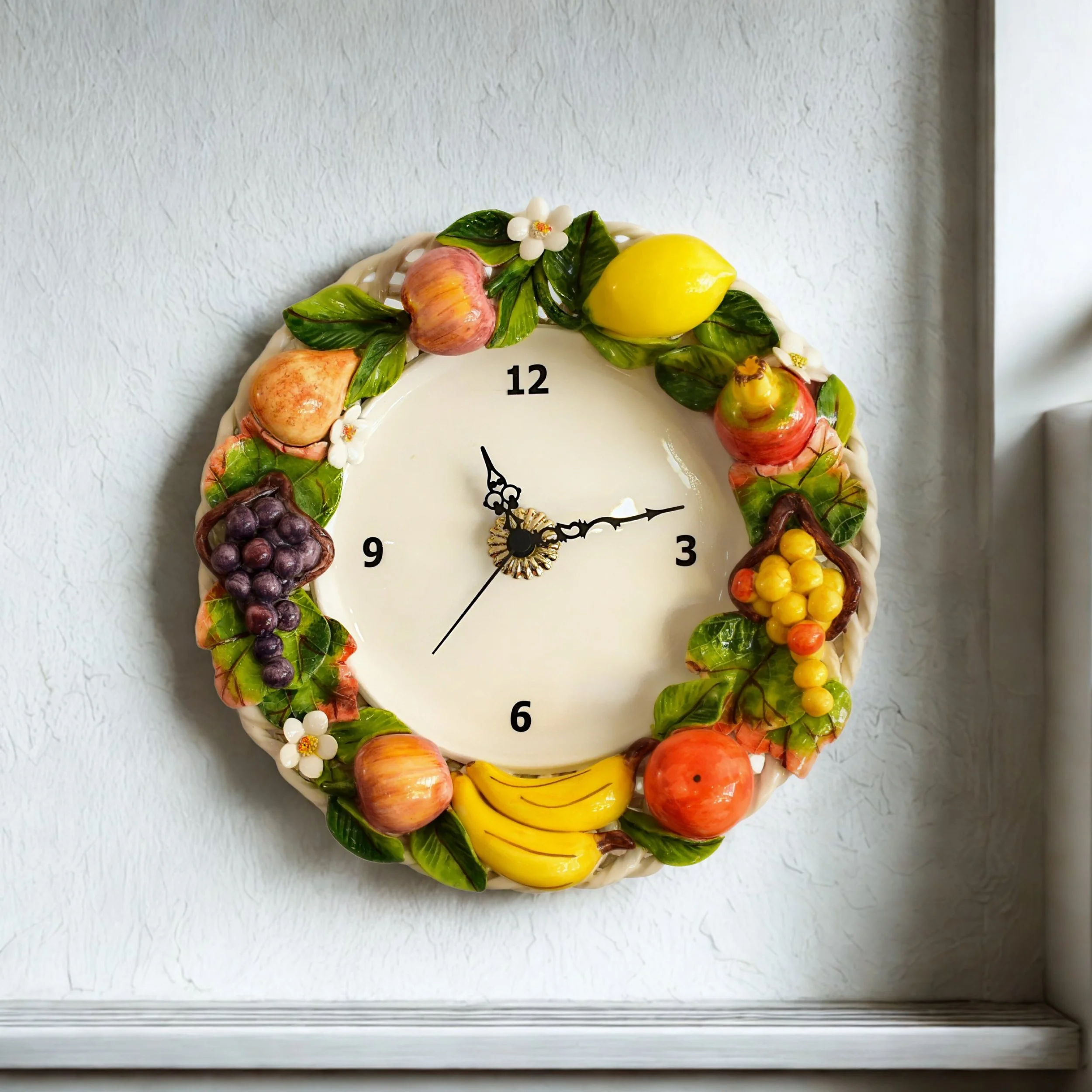 orologio da parete in ceramica