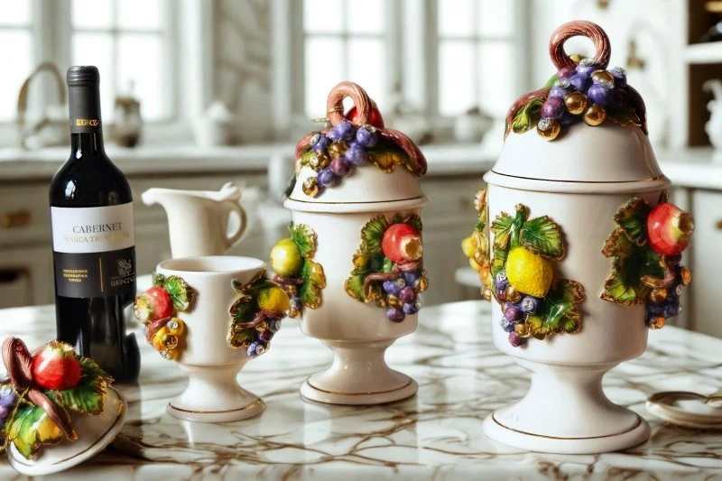 ceramic jars hand decorated