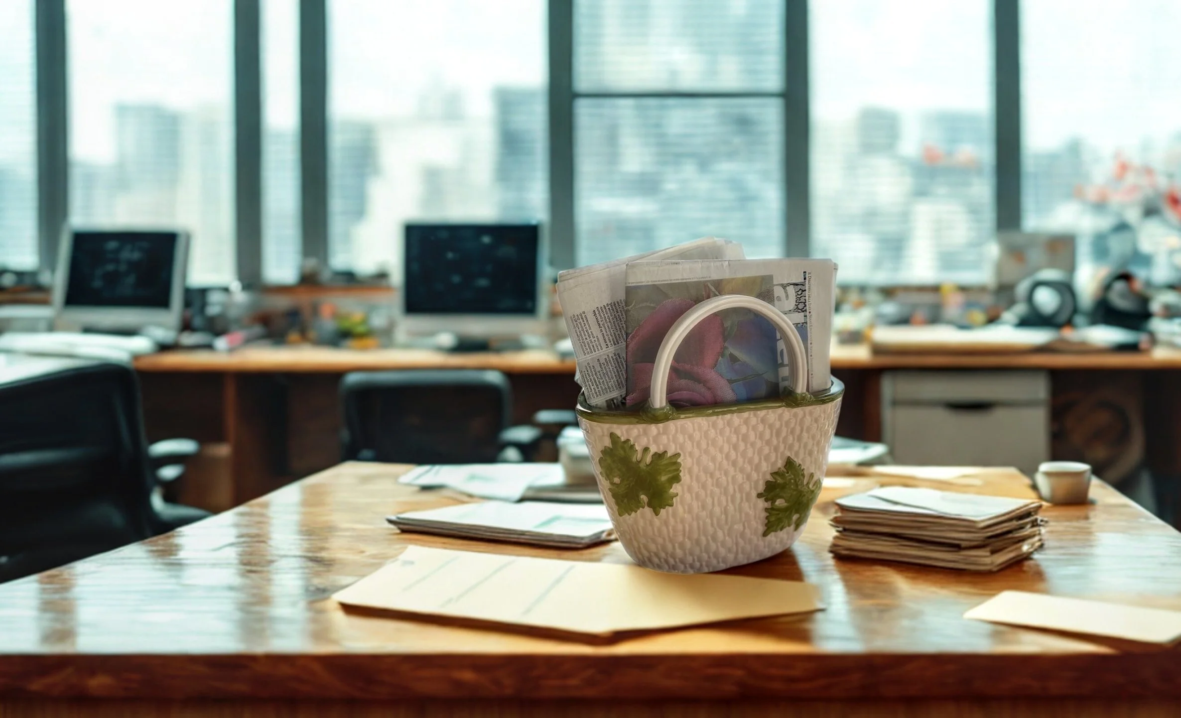 borsa portagiornali in ceramica