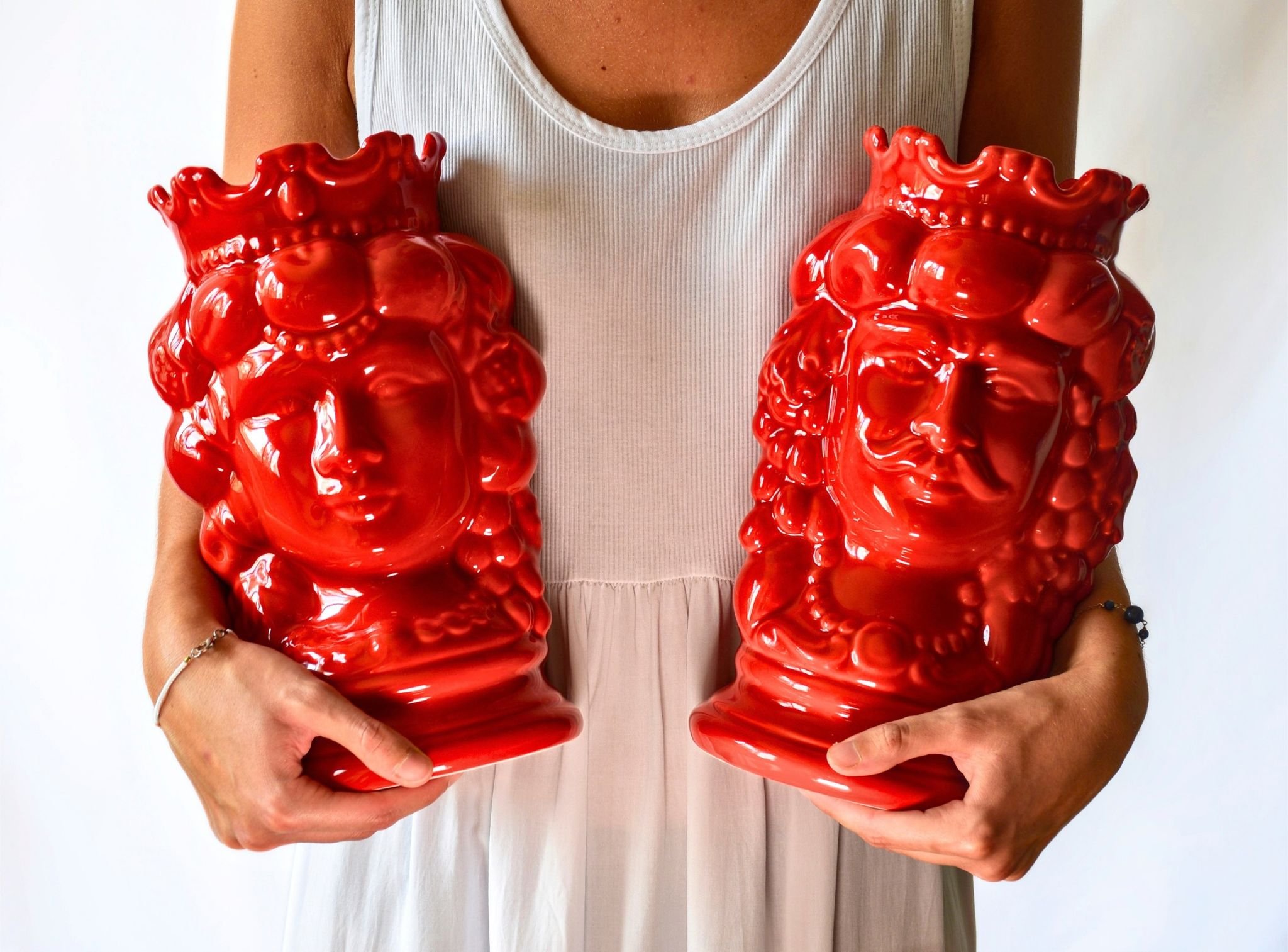 ceramiczna Testa di Moro z glazurowanym wykończeniem