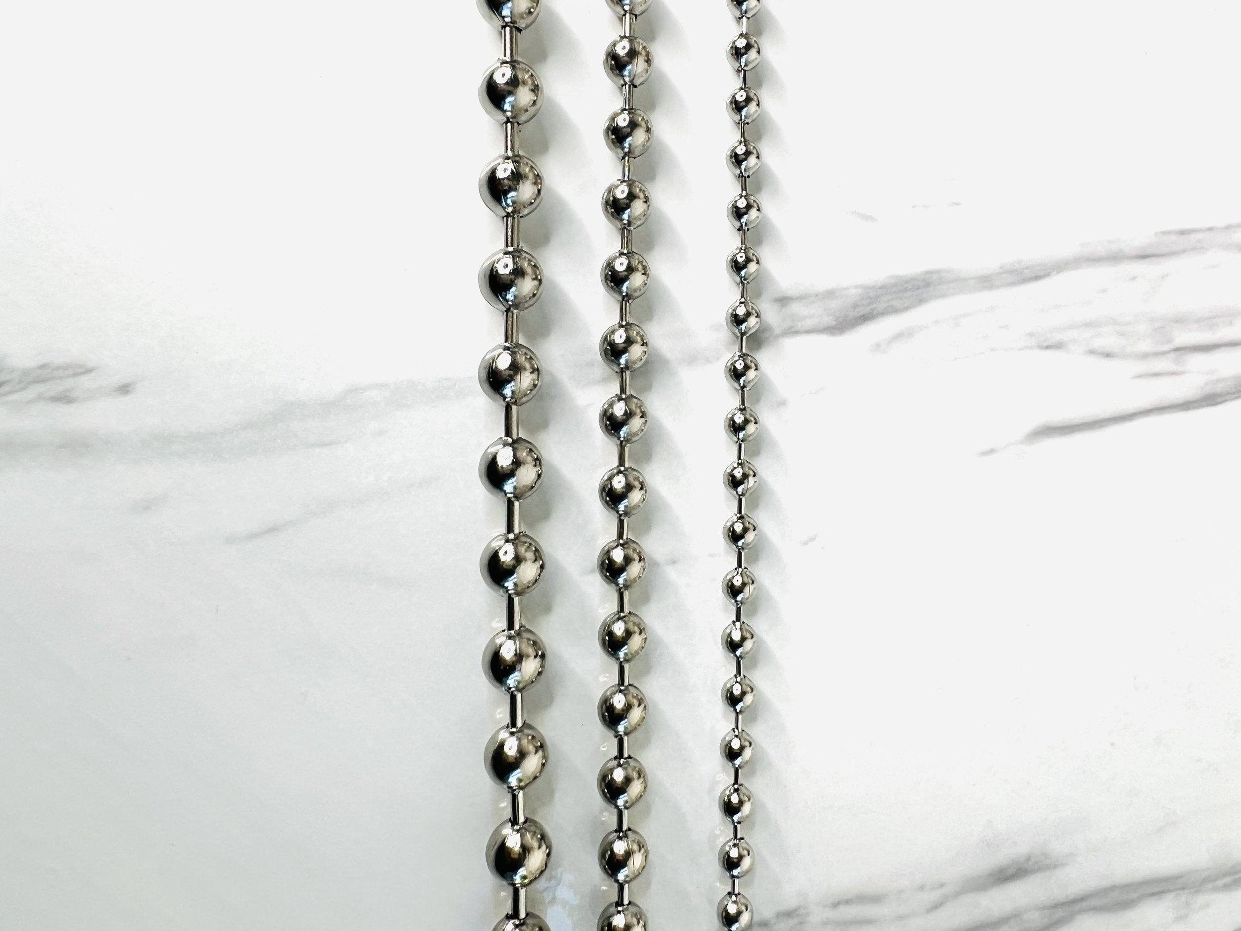 Silver Ball Chain in Three Different Sizes — fickle fox co