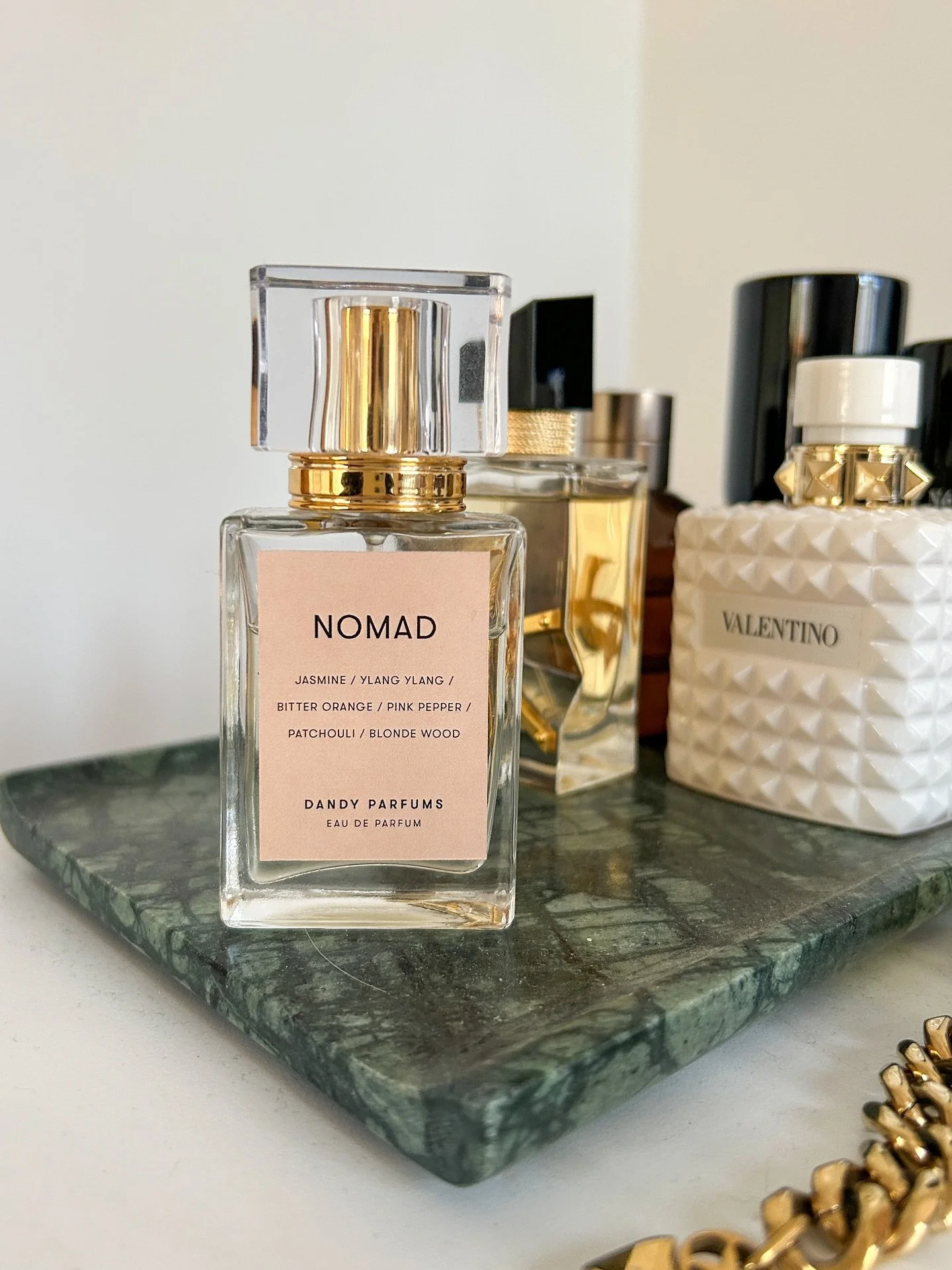 Spring heroes in the collection. NOMAD&mdash;an overdose of jasmine and pink peppercorn. KIN&mdash;an exuberance of wildflowers touched by neroli and tuberose.