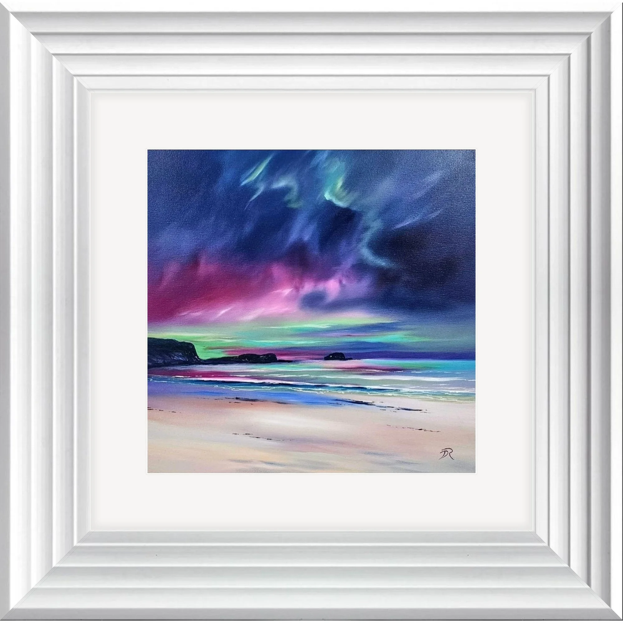 Aurora-Over-Seacliff-Beach-Framed-White.jpg