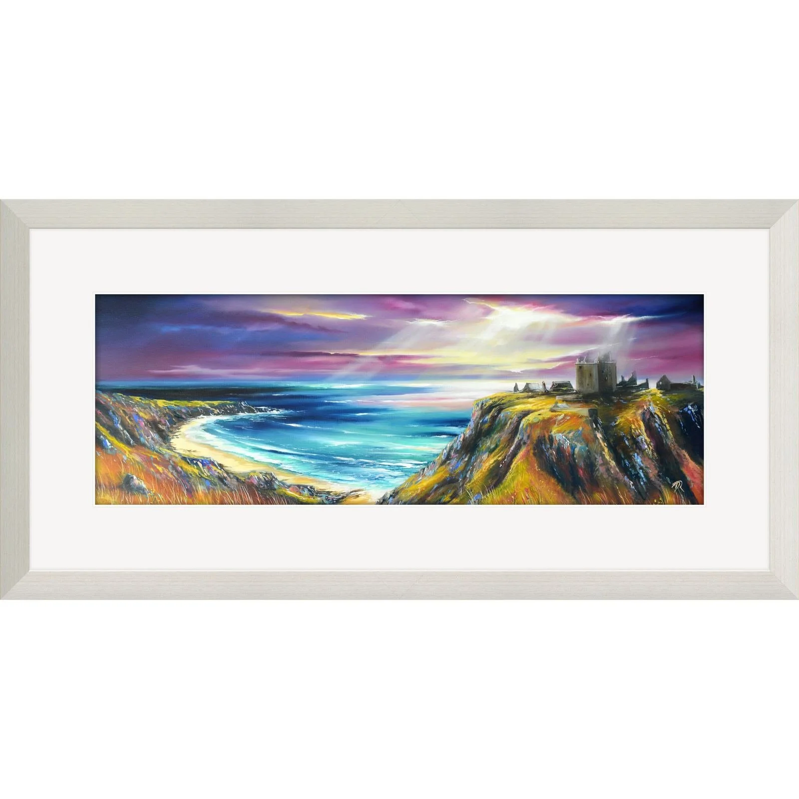 Dunnottar Castle, framed in White Wash