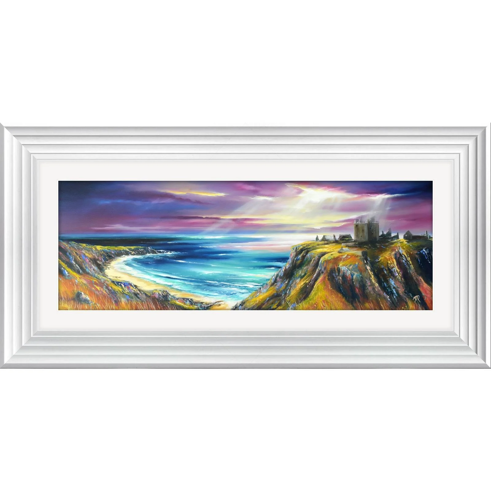 Dunnottar Castle, framed in White