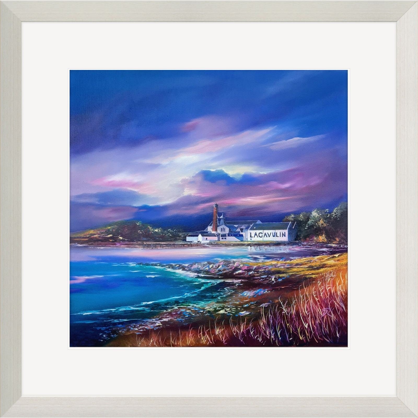 Lagavulin, Shadows of the Night, framed in White Wash
