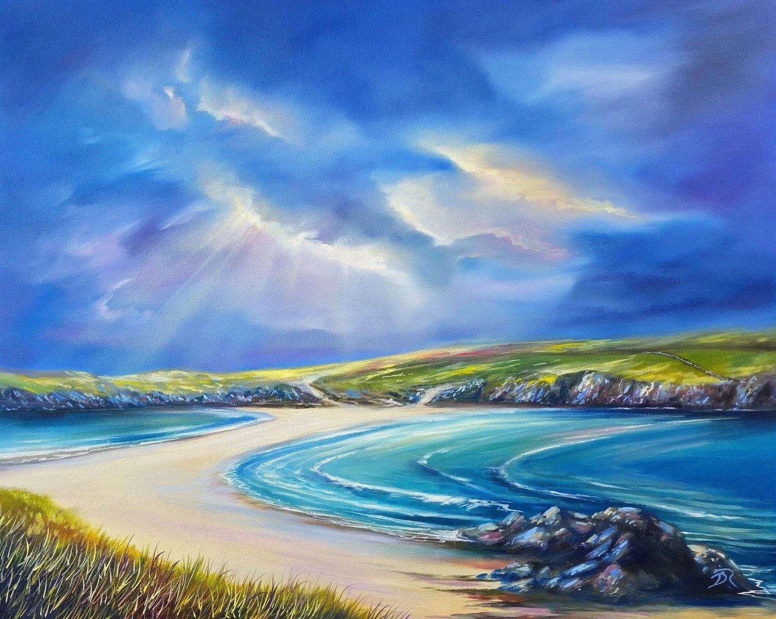 Colours of St Ninians Beach, January - Unframed Print
