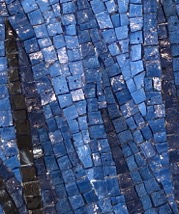 Triangular tesserae are kept to a minimum, preserved for the very tips of forms