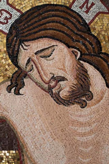 Christ crucified, showing consistancy of general tesserae size over a given area.