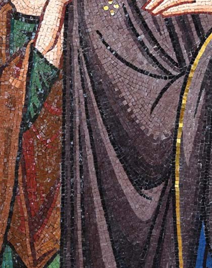 Drapery simplified for mosaic