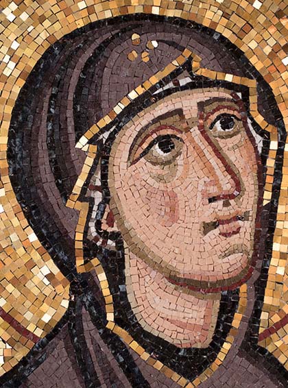 The Mother of God. Note how expression lies primarily with the strongly drawn lines