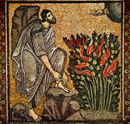 Completed mosaic of Moses and the burning bush, St Catherine’s, Sinai, 6th century