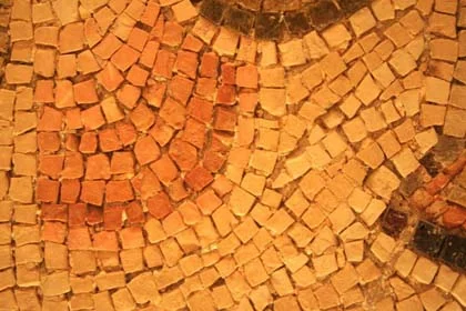 Stone tesserae for flesh, allowing subtle gradations of hue.