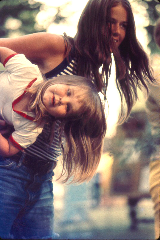 Molly with Aimee.  Crosby Park. 1973