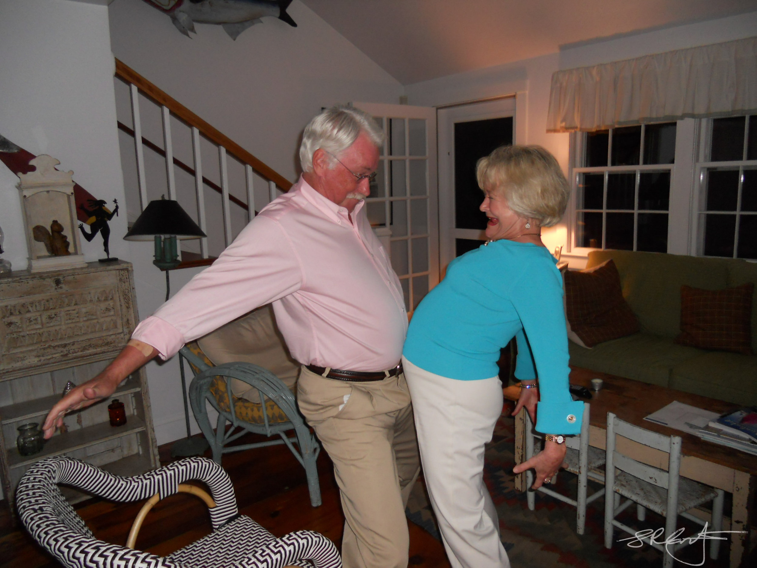 Belly Bump contest.  LeeAnne and Steve, Nantucket