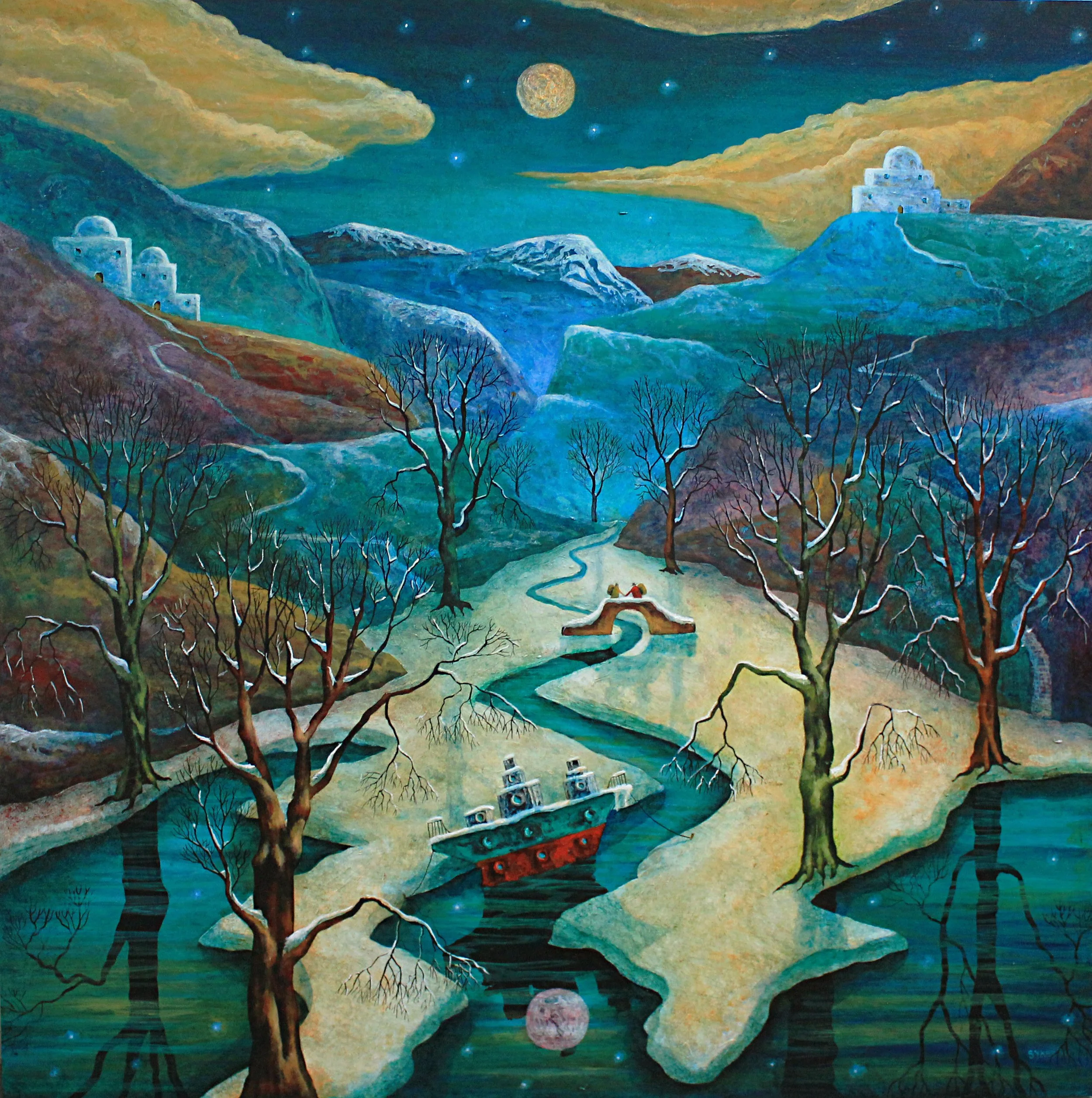 'Beginnings' 75 x 75 Oil and Mixed media on board.jpg