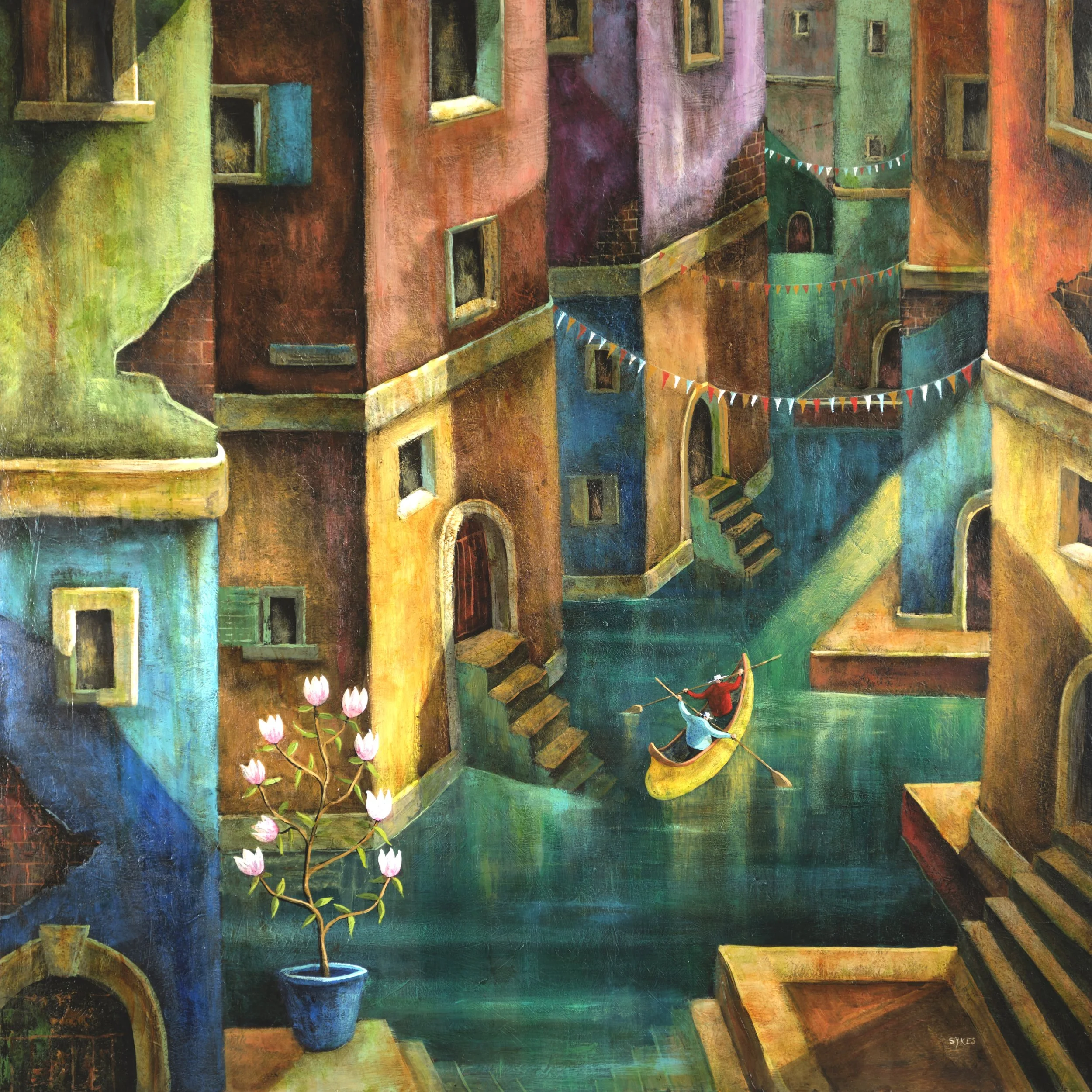 'Canoe' 75 x 75 Oil and mixed media on board.jpg
