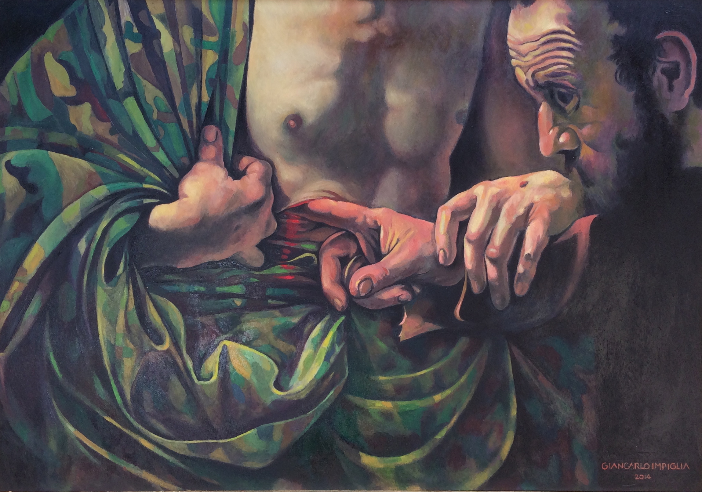   The Wound , 2014, Oil on canvas, 36 x 25" 