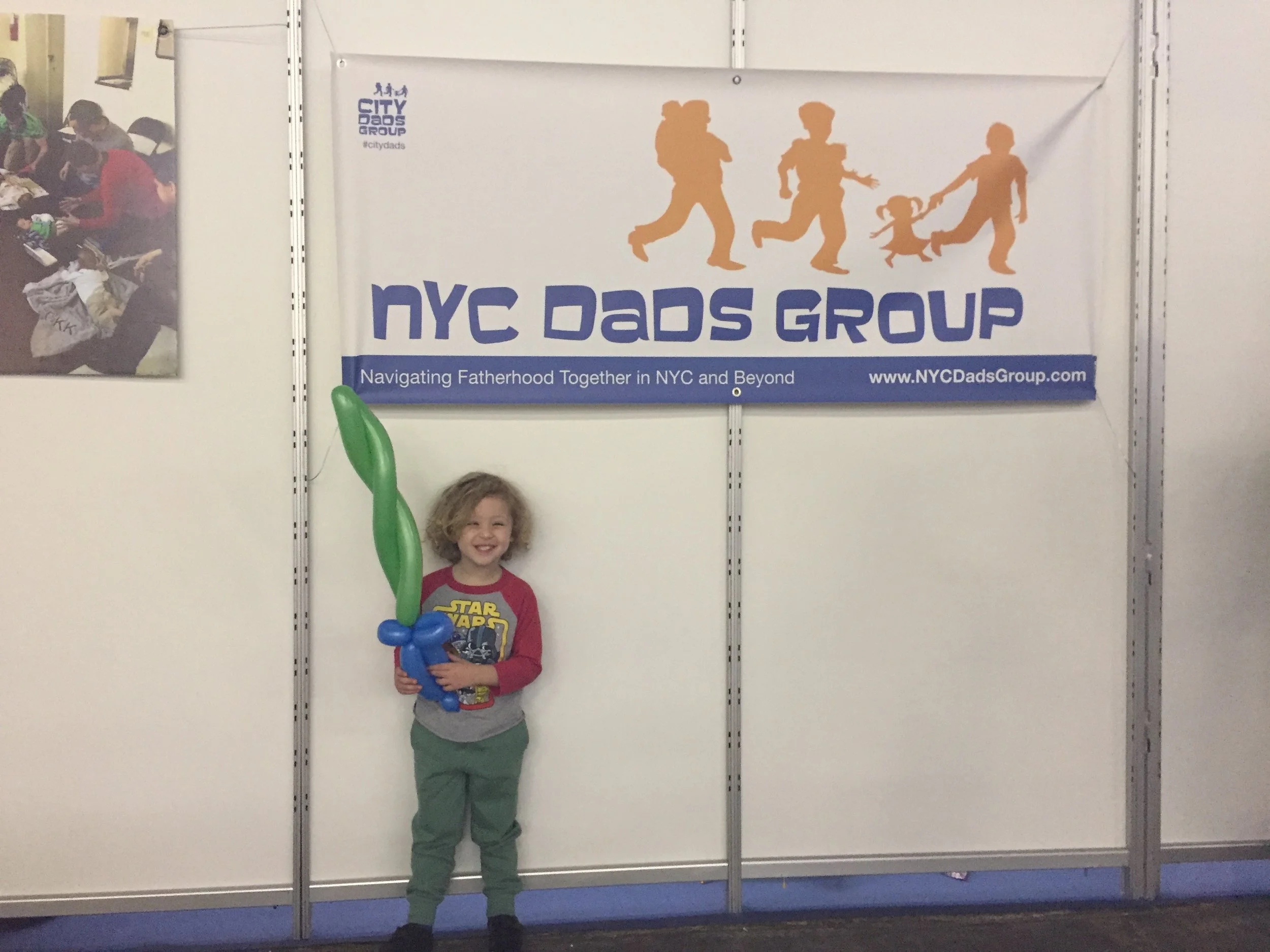 Tyler and his light saber from the NYC Dads Group