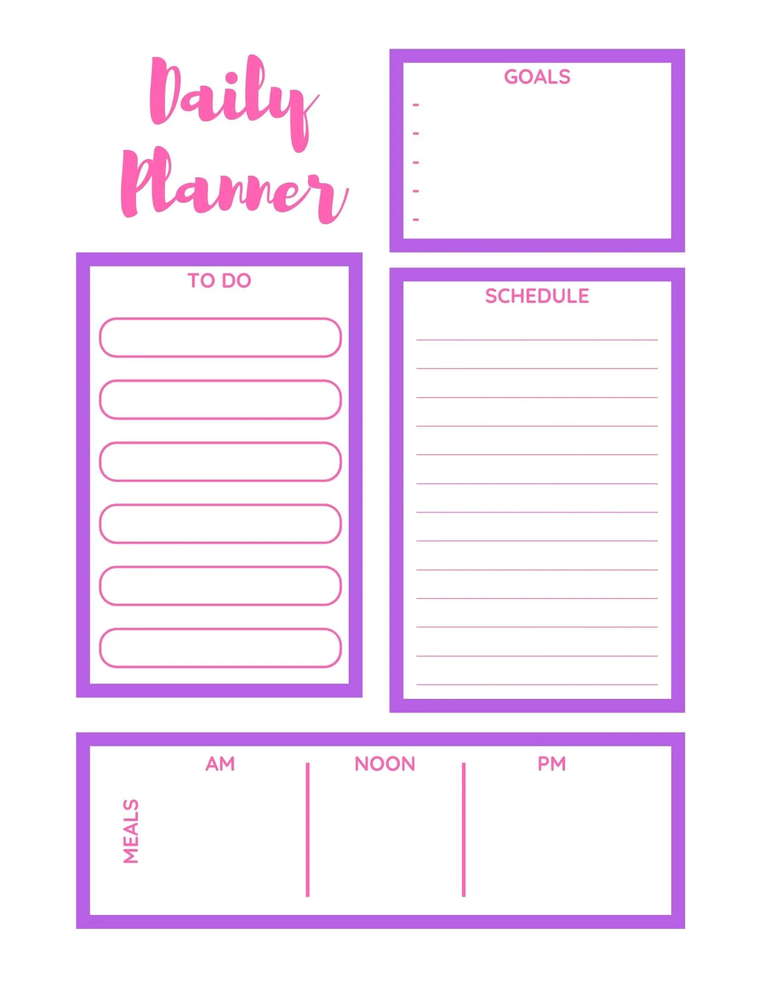 Daily Planner Page