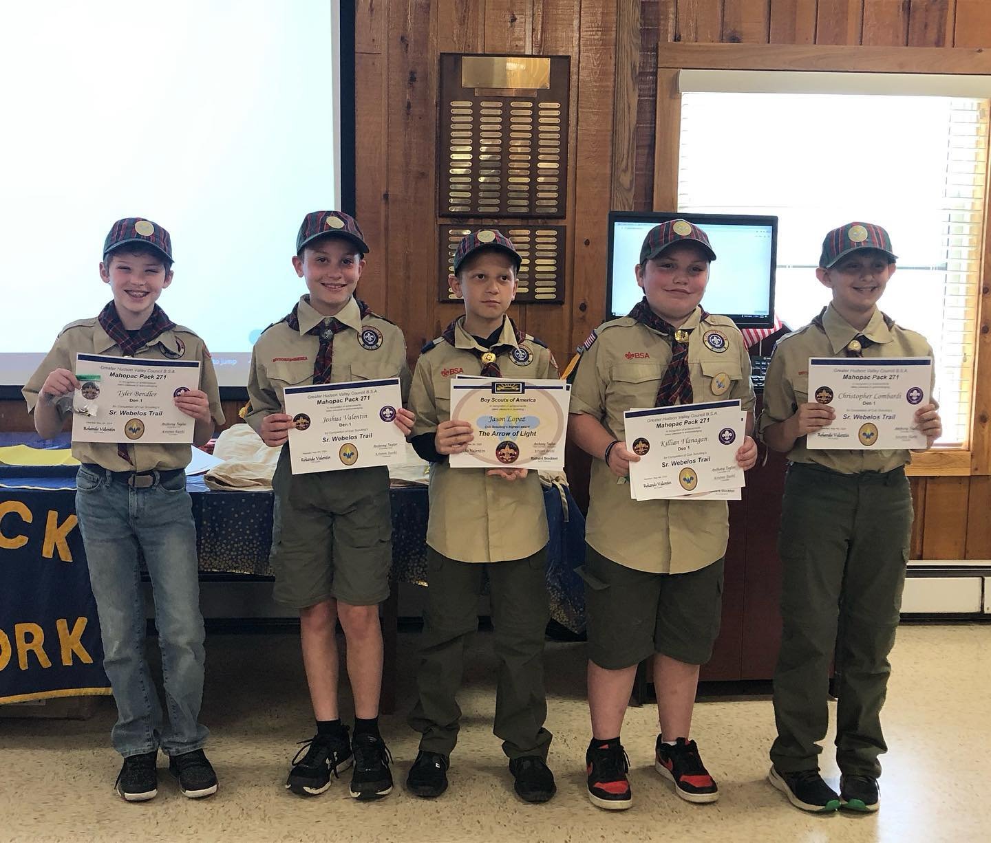 This past weekend was Tyler&rsquo;s last Blue and Gold Ceremony. He earned the Arrow of Light, the highest award in Cub Scouts. He also won the Pinewood Derby for his den for the second year in a row. Hailey won the siblings race and the fastest car 