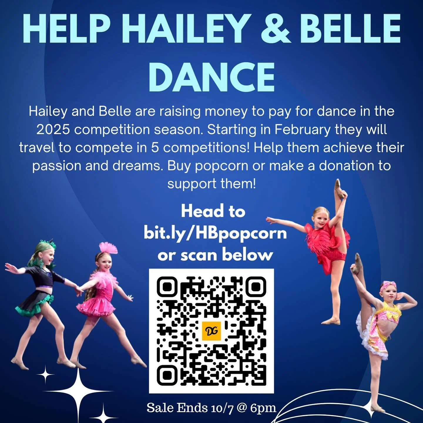 Support Hailey and Belle&rsquo;s dance dreams this season and enjoy some delicious popcorn. Just head to bit.ly/hbpopcorn. 50% of all sales go directly to their dance account to cover costumes and fees. 

#dancelife #dancemom #danceteam @dream_makers