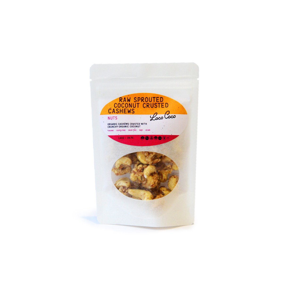 Raw Sprouted Coconut Crusted Cashews
