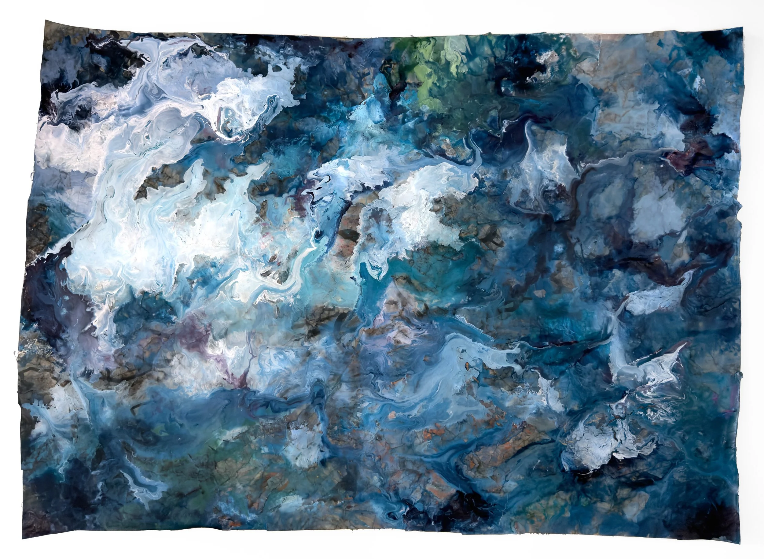 KatherineFilice_TheSkyUnraveled_Inkandpaperonburiedcanvas_29x41-5in_2026.jpg