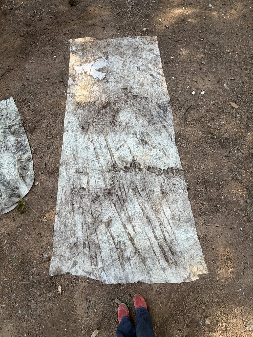 Site #1 2025 Winter Test. Canvas weight variation; iron heavy earth
