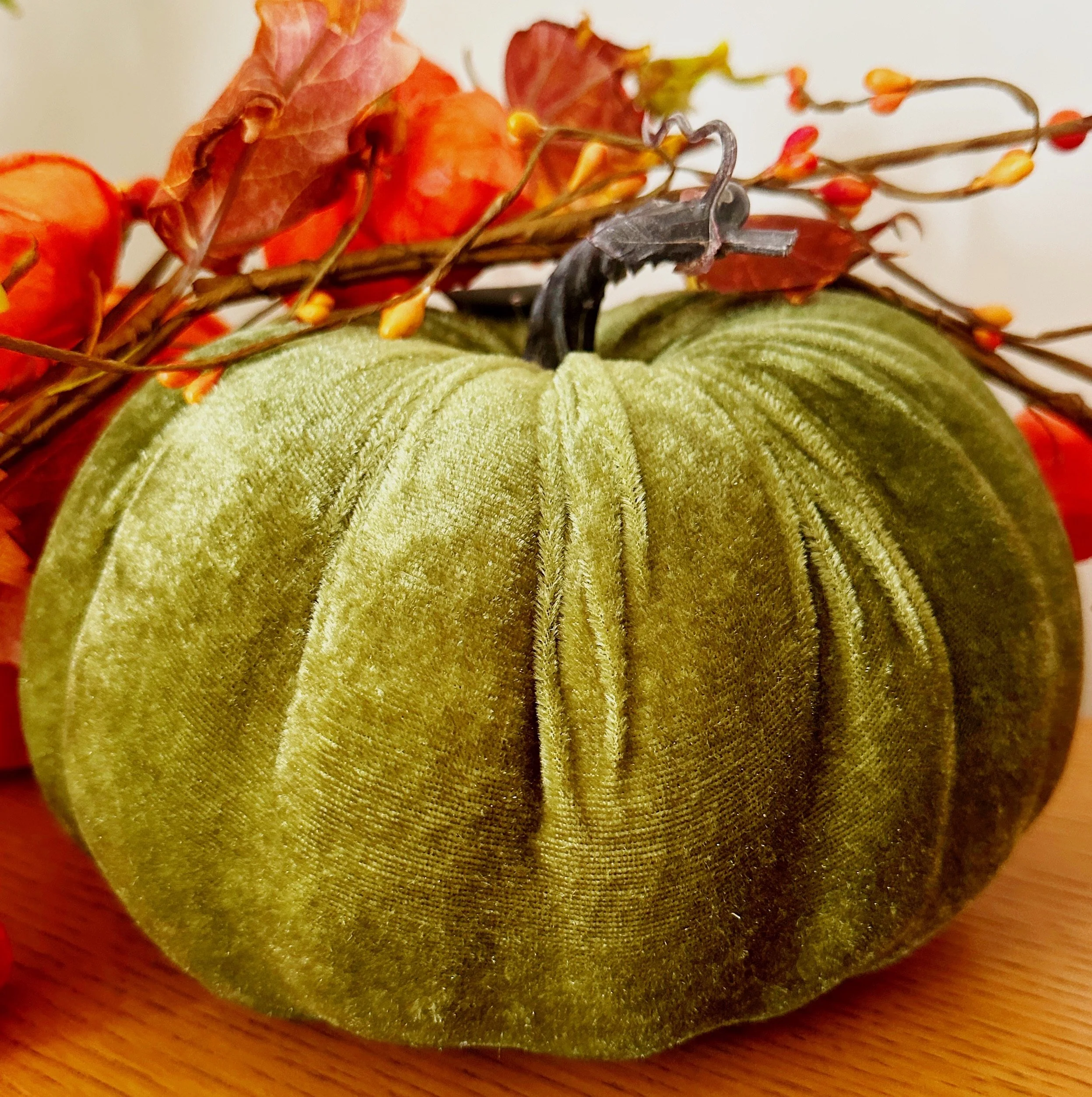 Green Pumpkin Autumn Decoration - Large