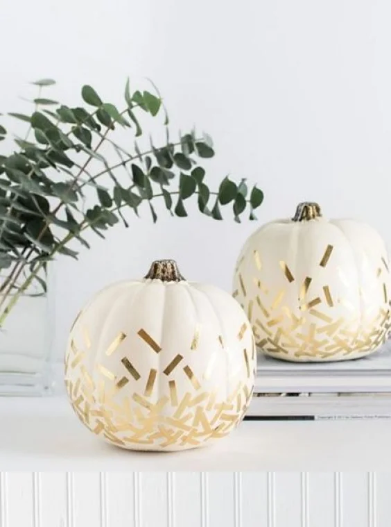 Painted pumpkin centrepieces