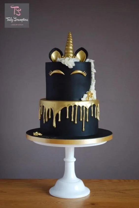 Black Unicorn Cake
