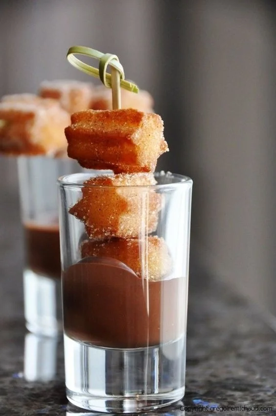 Churros and Chocolate Sauce Shot Glasses