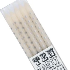 Party Candles - Ivory Polka Dot