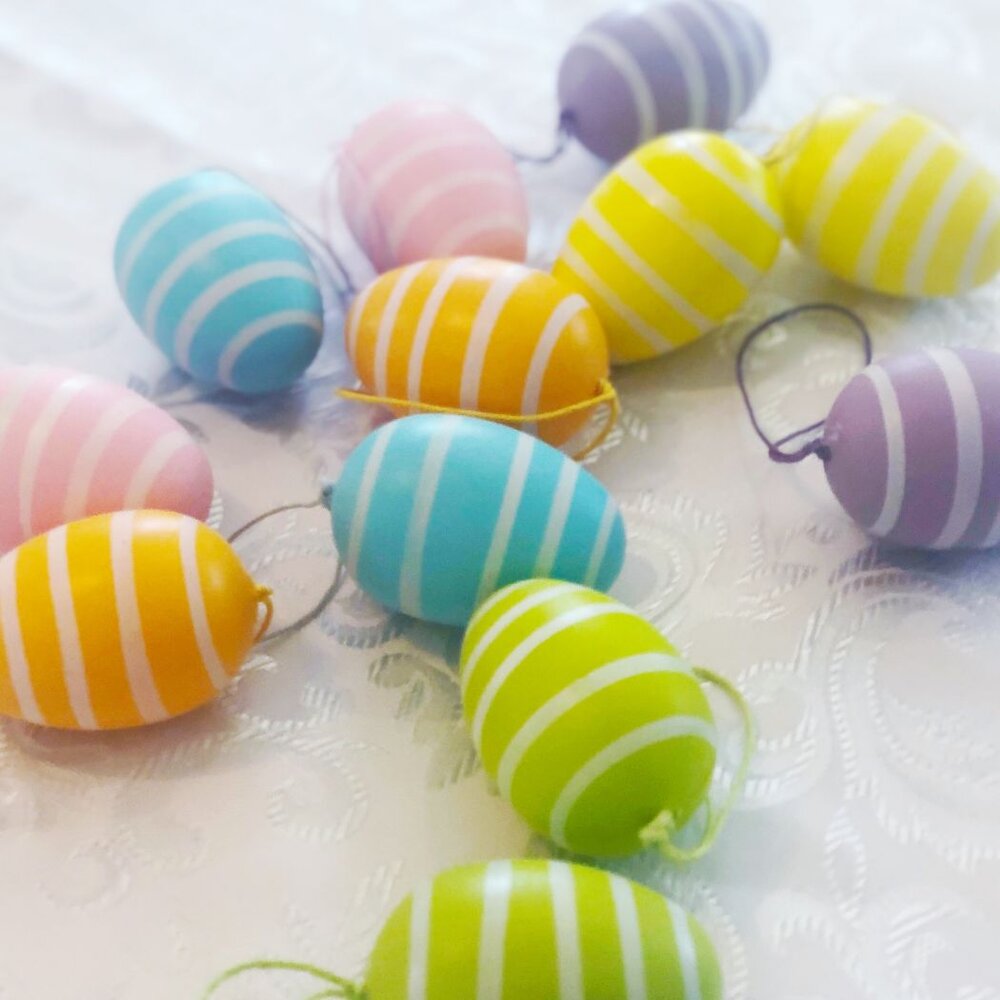 Pastel Stripe Easter Egg Decorations