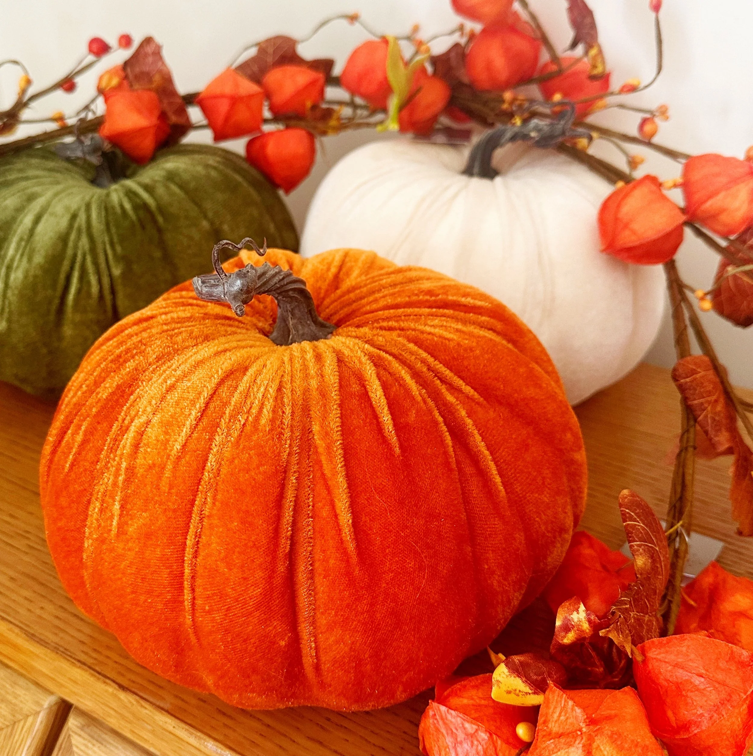 Orange Pumpkin Autumn Decoration - Large