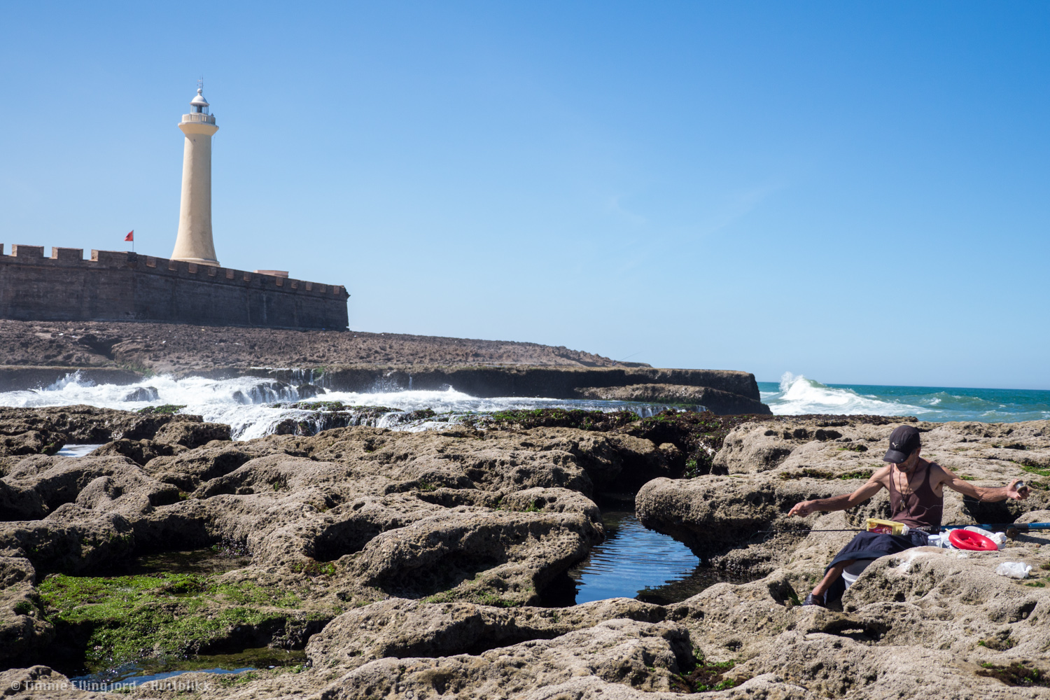  &nbsp;local fishermen close to the Rabat lighthouse&nbsp; 