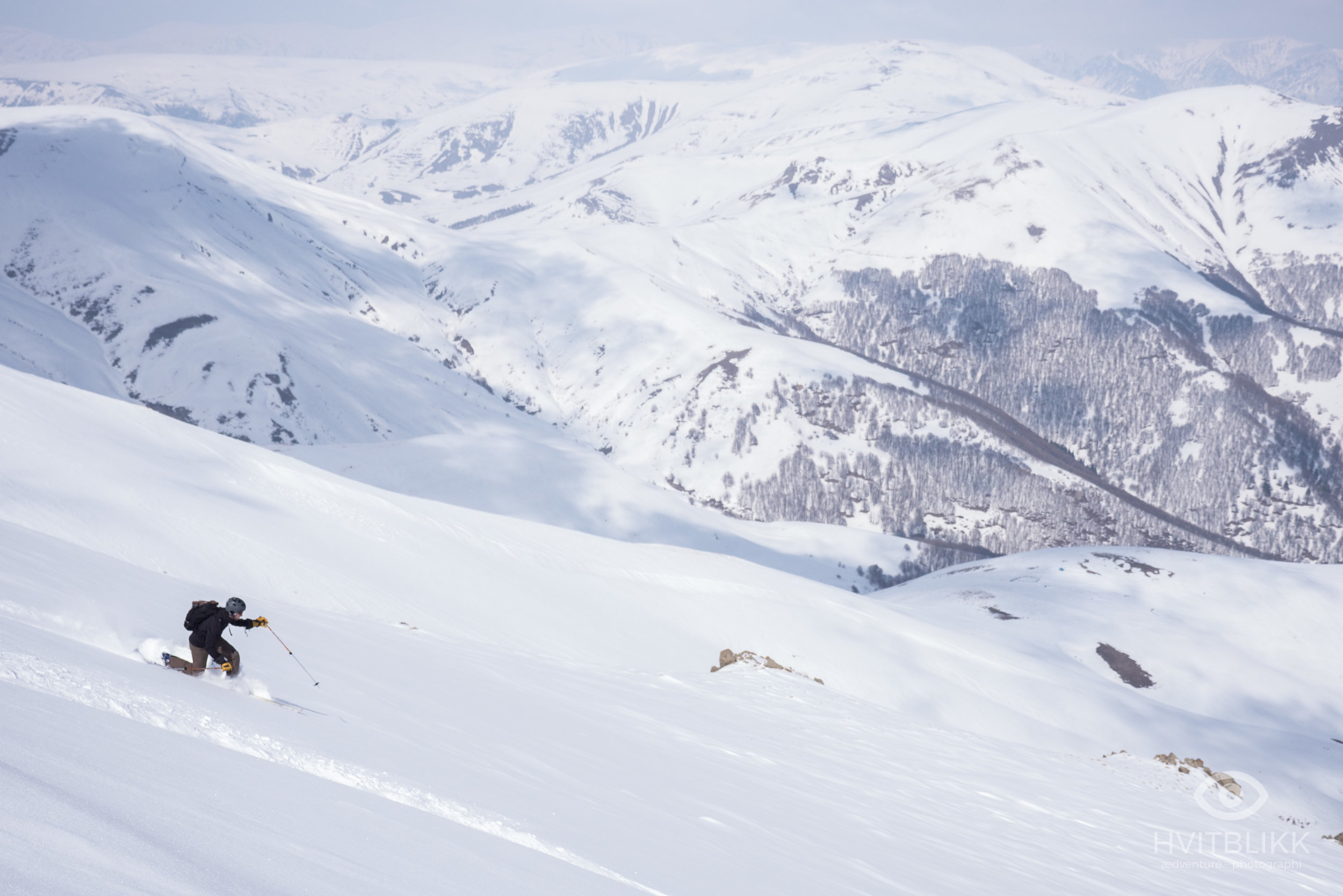  Armenia's rugged landscape does not always provide good forest skiing, but the valley around the village of Aghveran is one of the exceptions.&nbsp; 