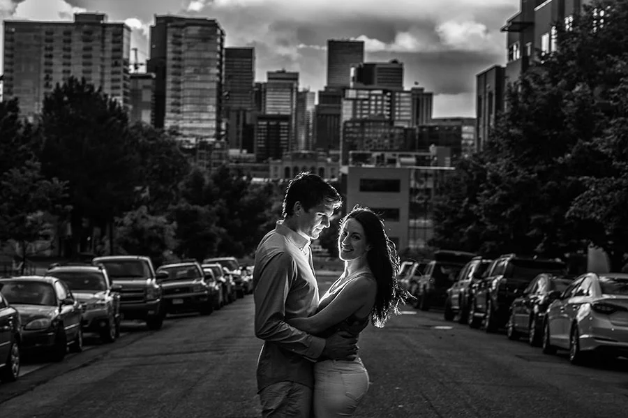 downtown denver engagement session