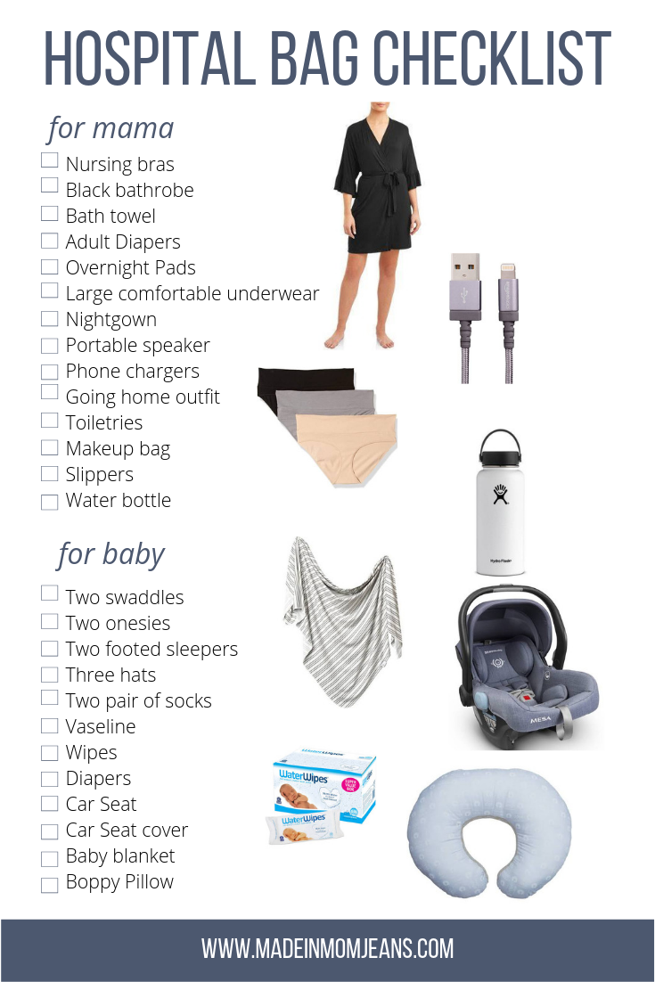 What to Pack in the Hospital Bag for Mom, Dad, & Baby
