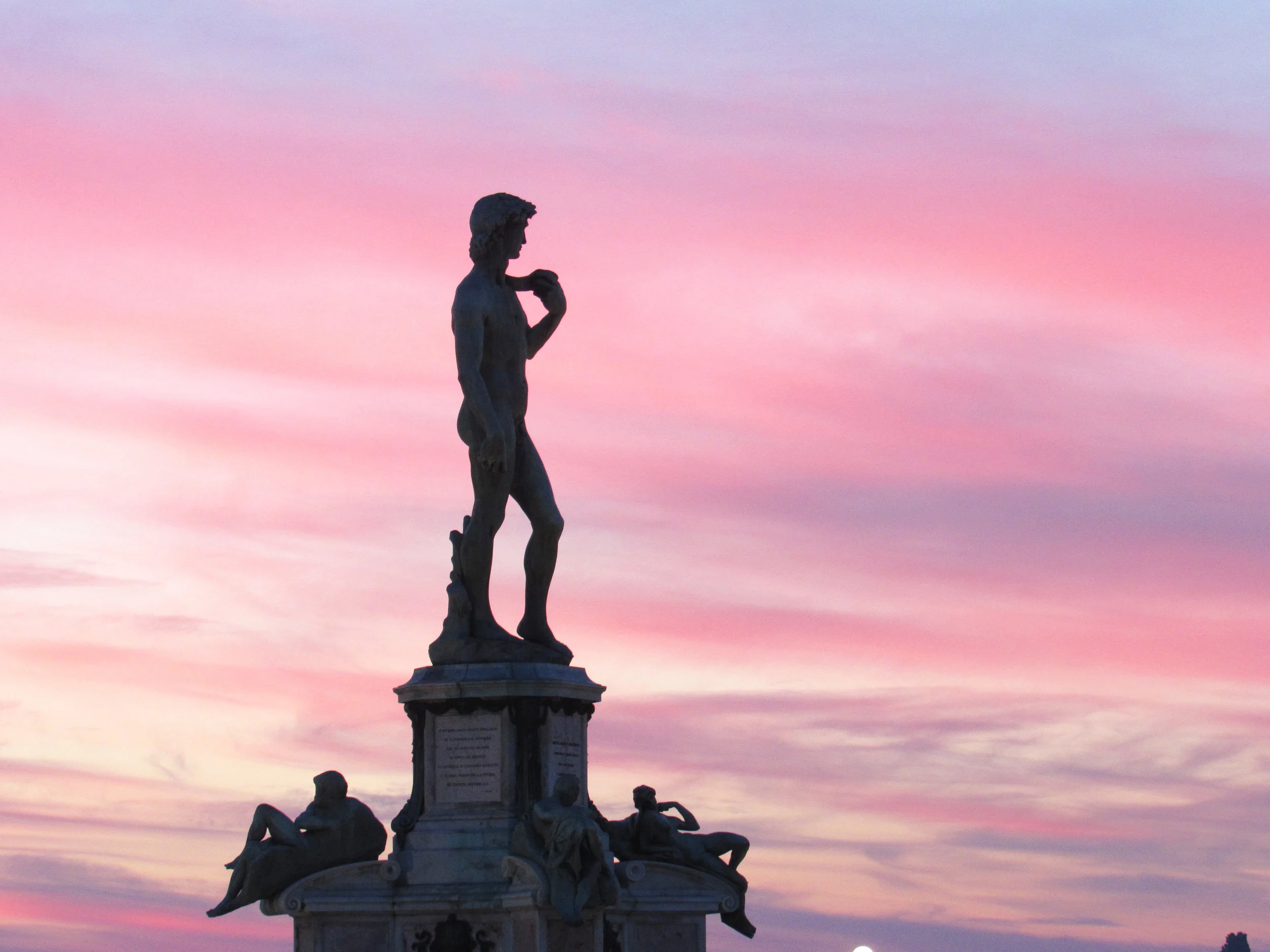 While the original marble masterpiece lives in the Accademia Gallery, there are two replicas of Michelangelo’s famous David statue in the city of Florence. One of the copies resides in Piazzale Michelangelo, and the other stands guard in front of Palazzo Vecchio. Catch David at sunset and take it all in with the sky for a background. Photo credit: Maggie Johnson