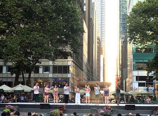 One year ago today, @nowdanceproject performed on the incredible Bryant Park Stage 😁 What an amazing day that was filled with love, support, friendship, art, and the electric energy of NYC surrounding us! We will always be grateful to everyone who c