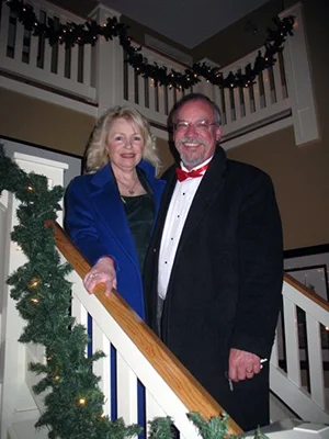 Here's me with my wife, Eileen, at a friend's Christmas party.