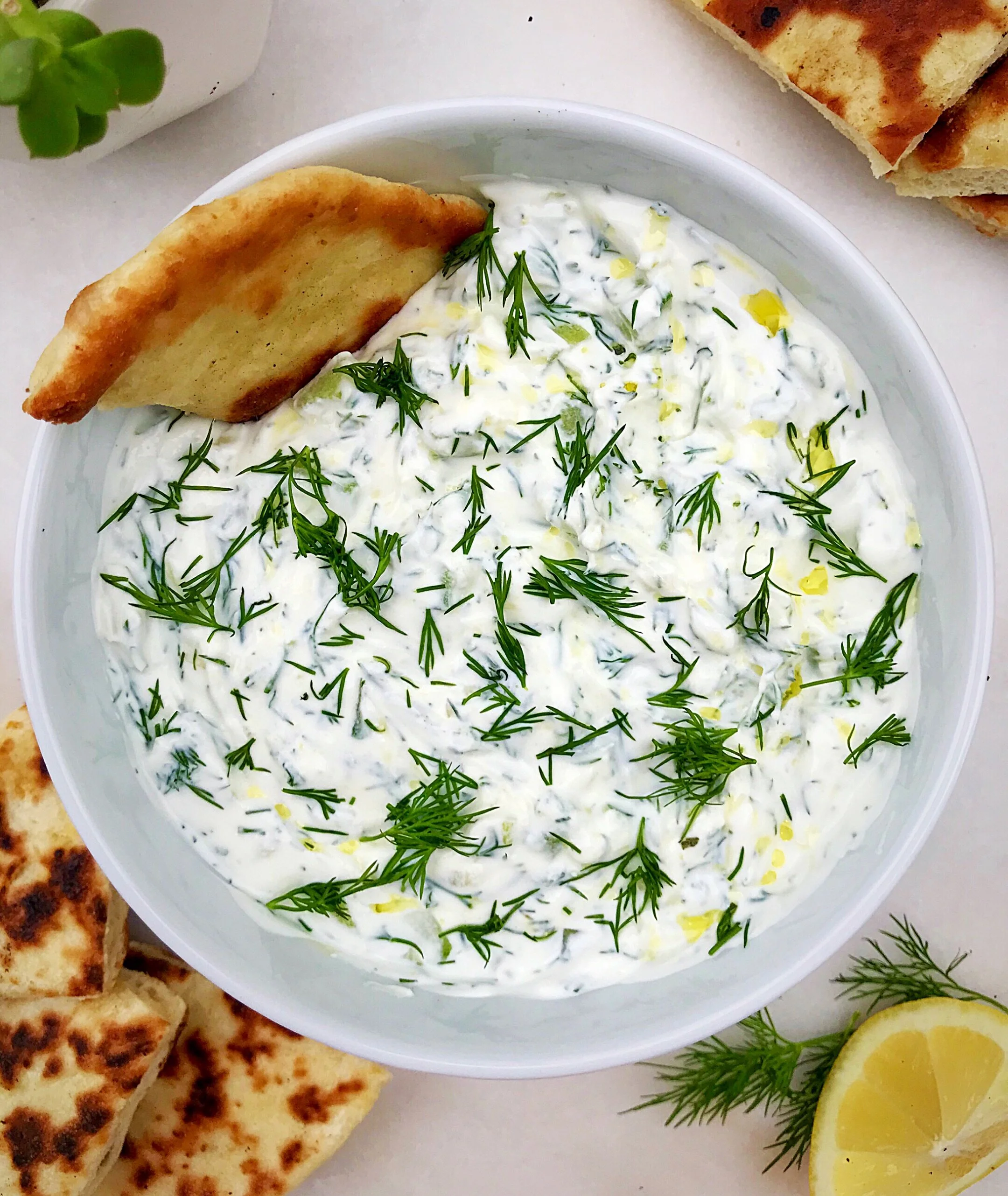 Healthy Tzatziki and Pita Bread