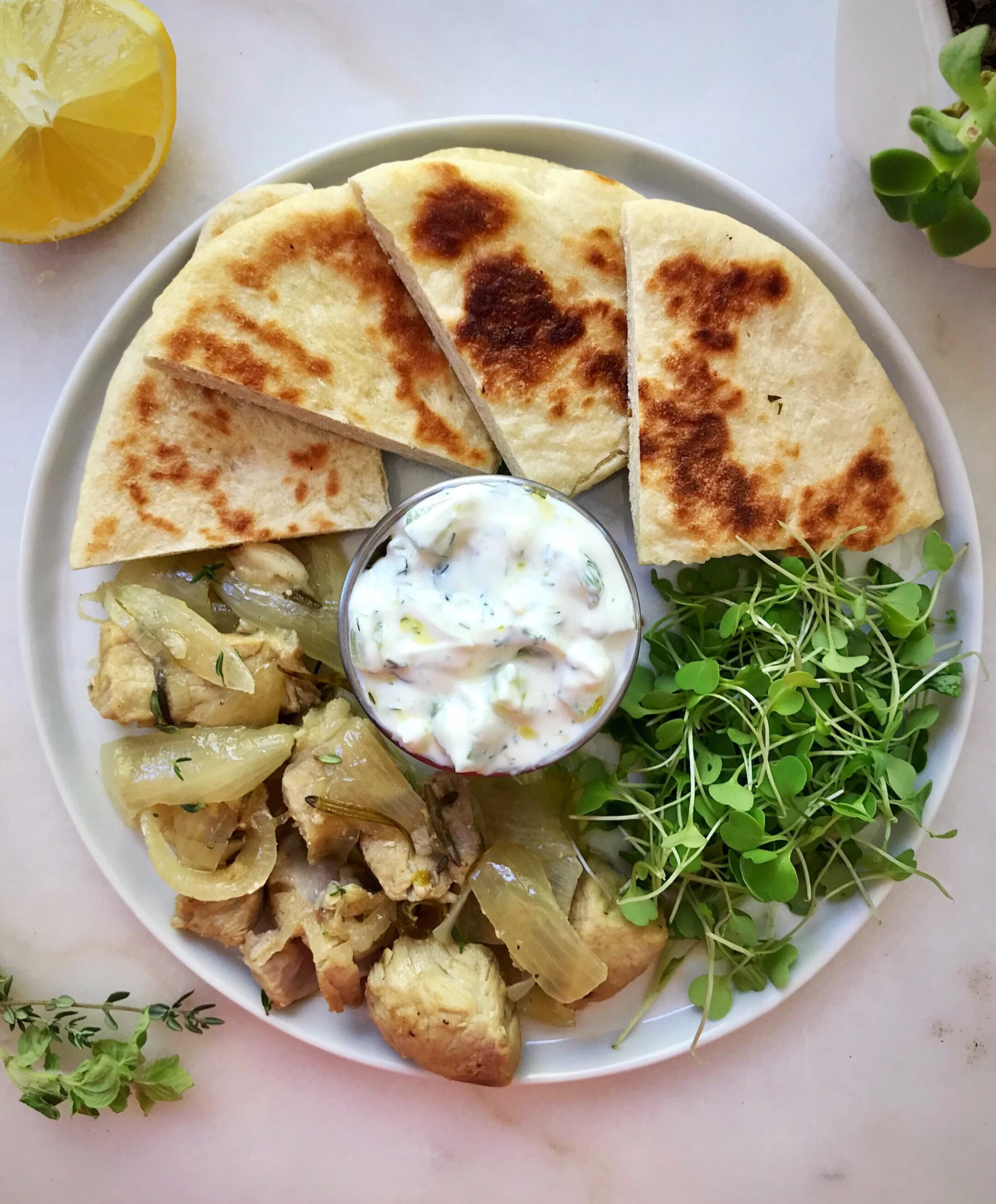 Greek Pork Souvlaki with Pita and Tzatziki