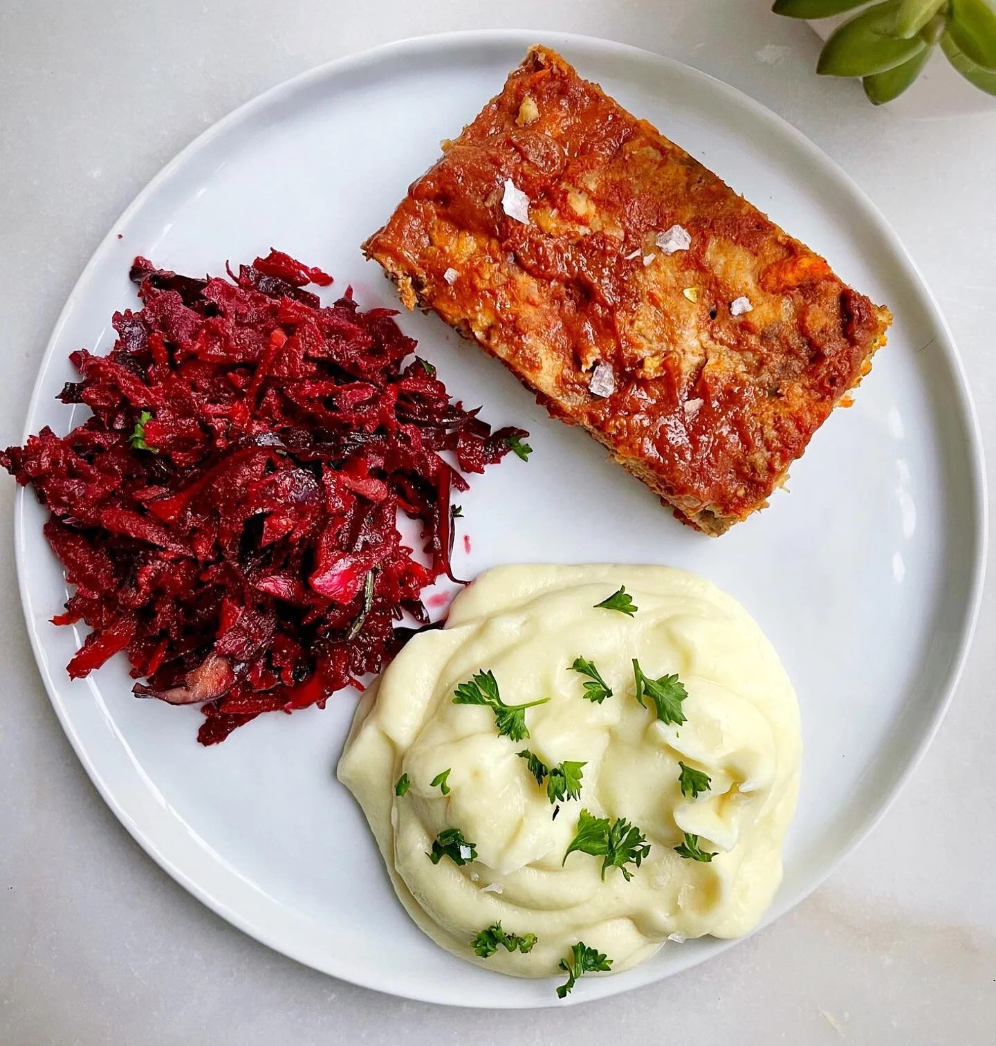 Not Your Average Meatloaf With Parsnip Puree &amp; Root Cellar Slaw